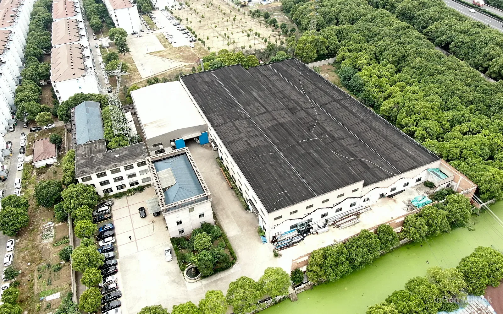 Aerial view of the factory